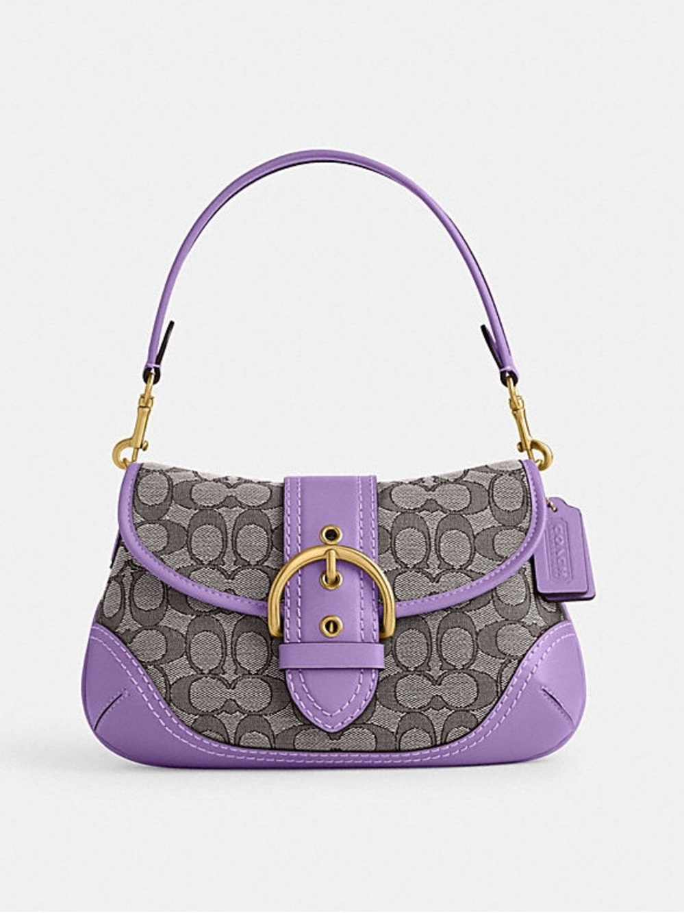 Coach Soho Bag In Signature Jacquard - Brass/Iris